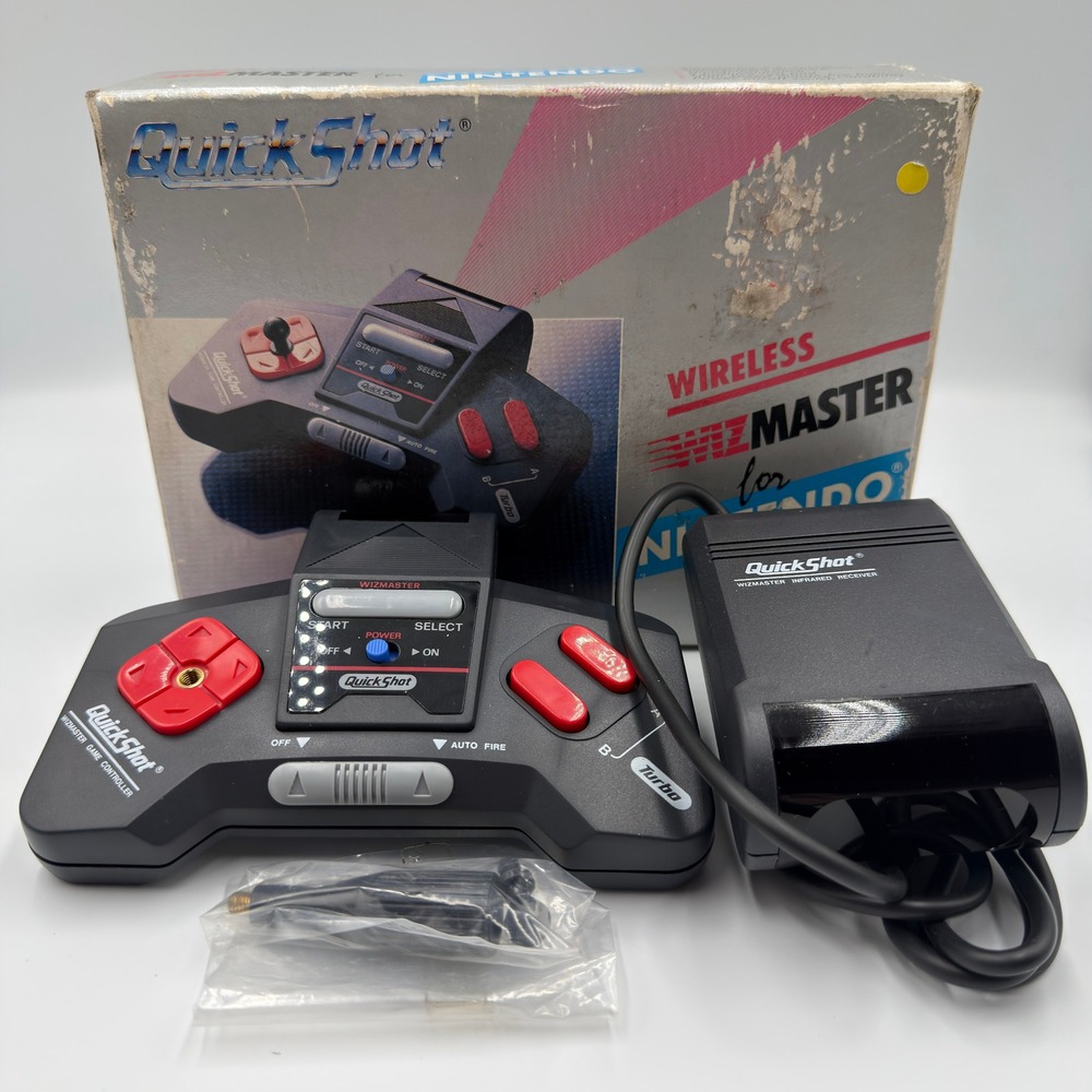 QuickShot Wizmaster Wireless NES Controller Nintendo Infrared Receiver In Box